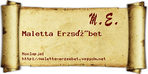 Maletta Erzsébet névjegykártya